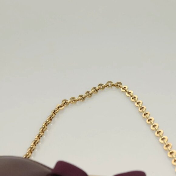 Salvatore Ferragamo Chain Vala Hand Bag Enamel Purple Gold - Picture 11 of 15